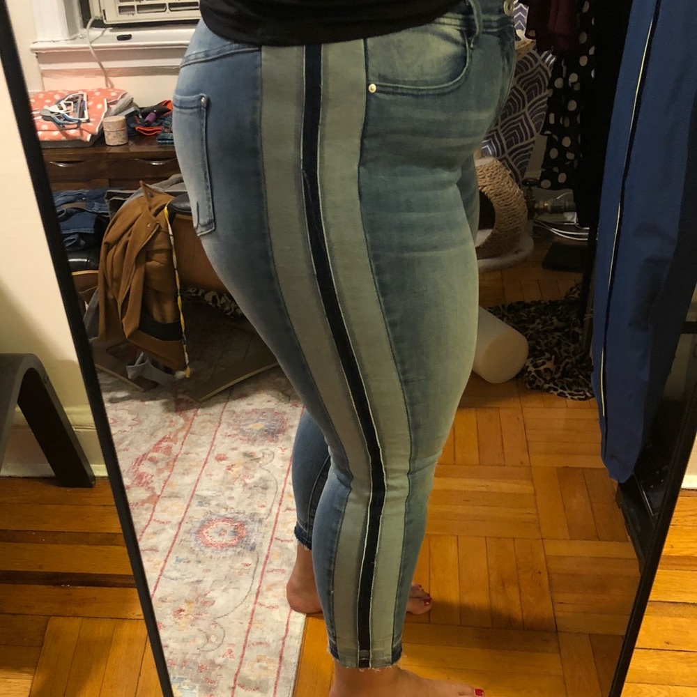INC Straight Leg Jeans with Side Stripe